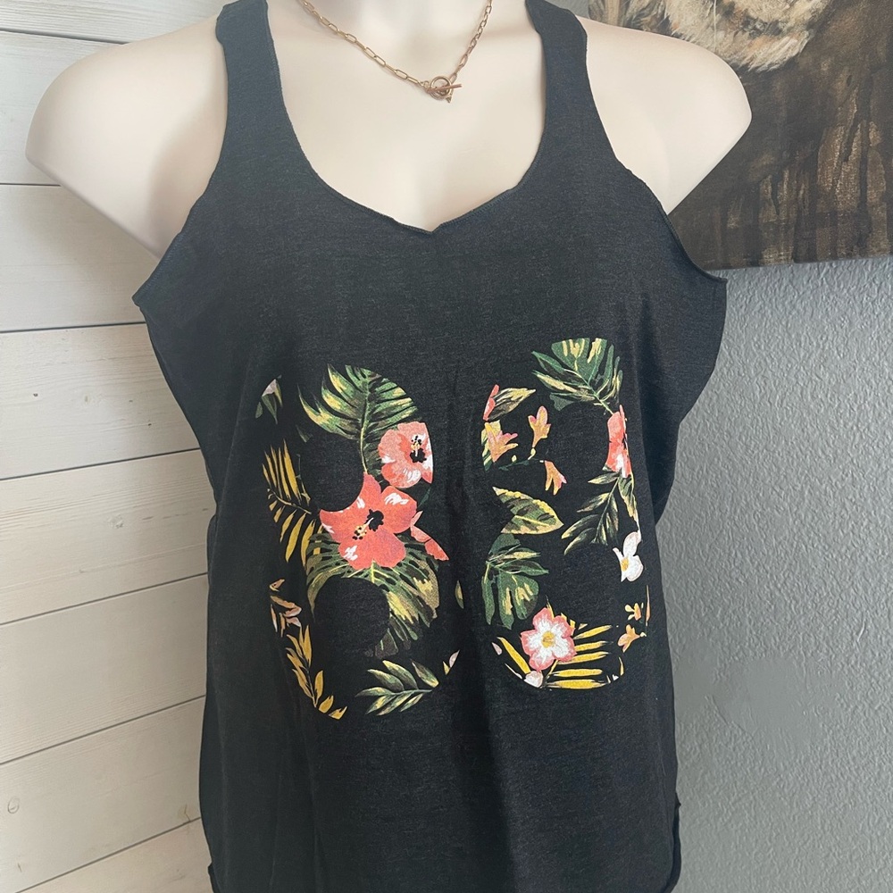 Floral Black Tank Top Maui